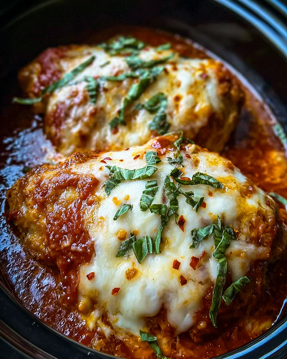 Slow Cooker Cheesy Mozzarella Chicken