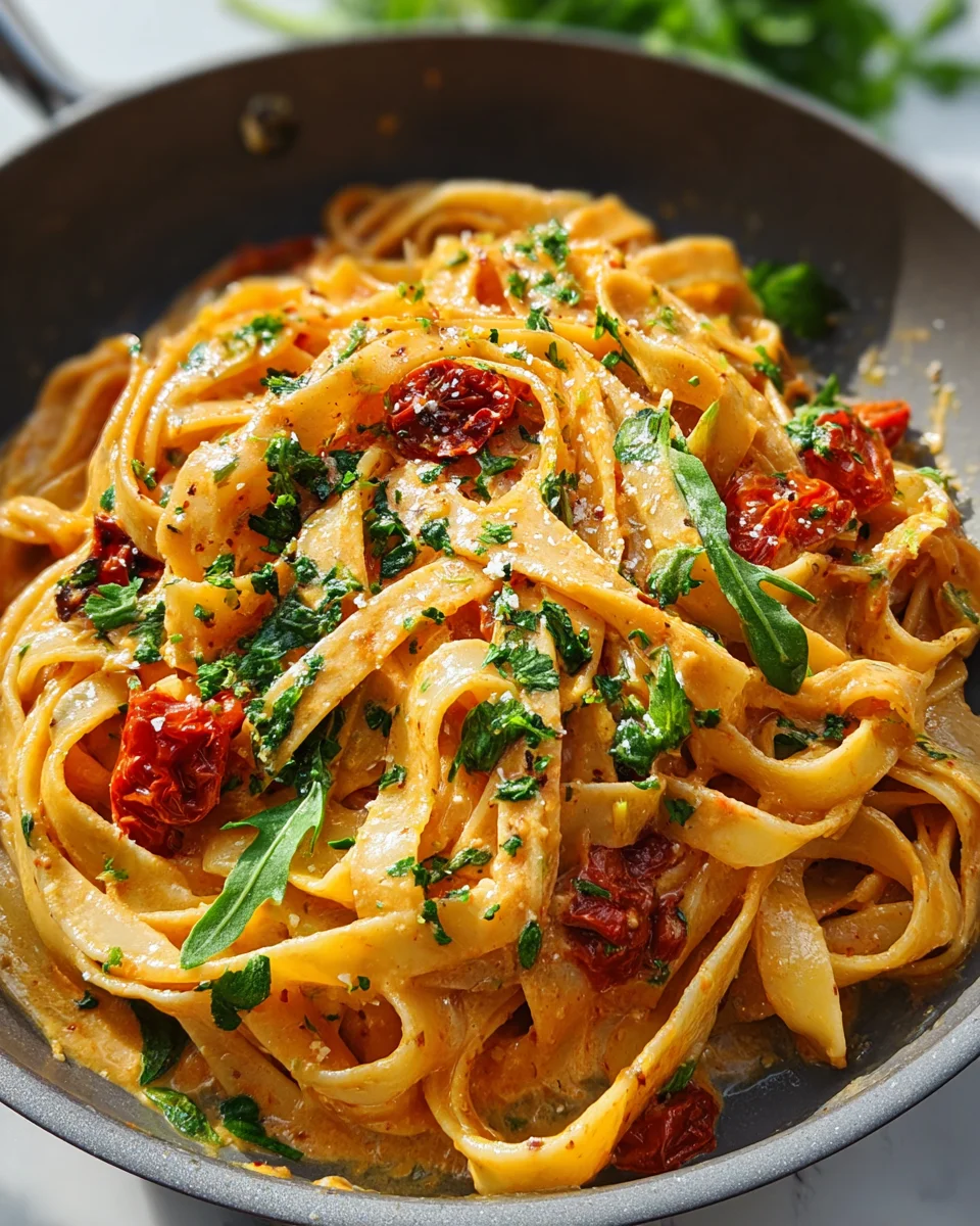 Vegan Creamy Sun Dried Tomato Pasta Recipe