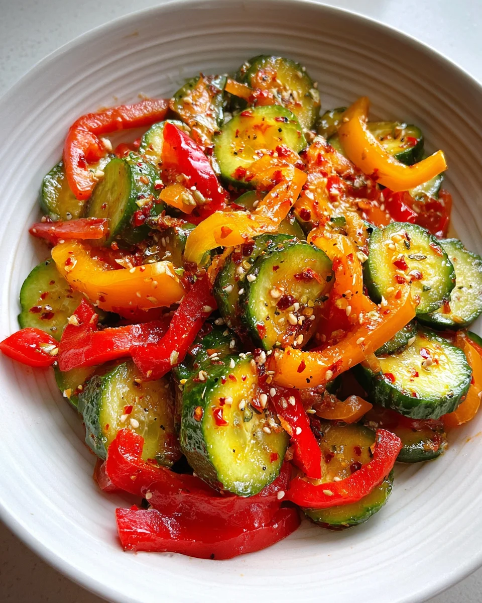 Viral TikTok Cucumber & Bell Pepper Salad 16 Viral