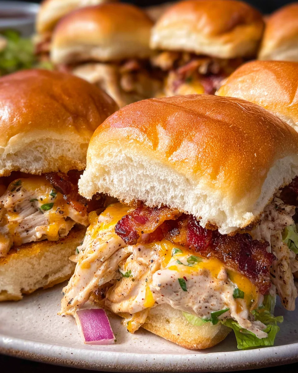 Bacon Ranch BBQ Chicken Sliders 20 Bacon