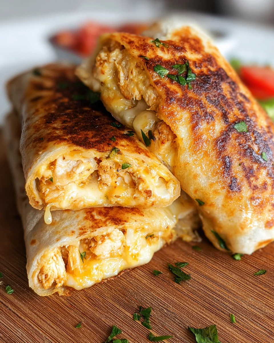 Cheesy Garlic Chicken Wraps