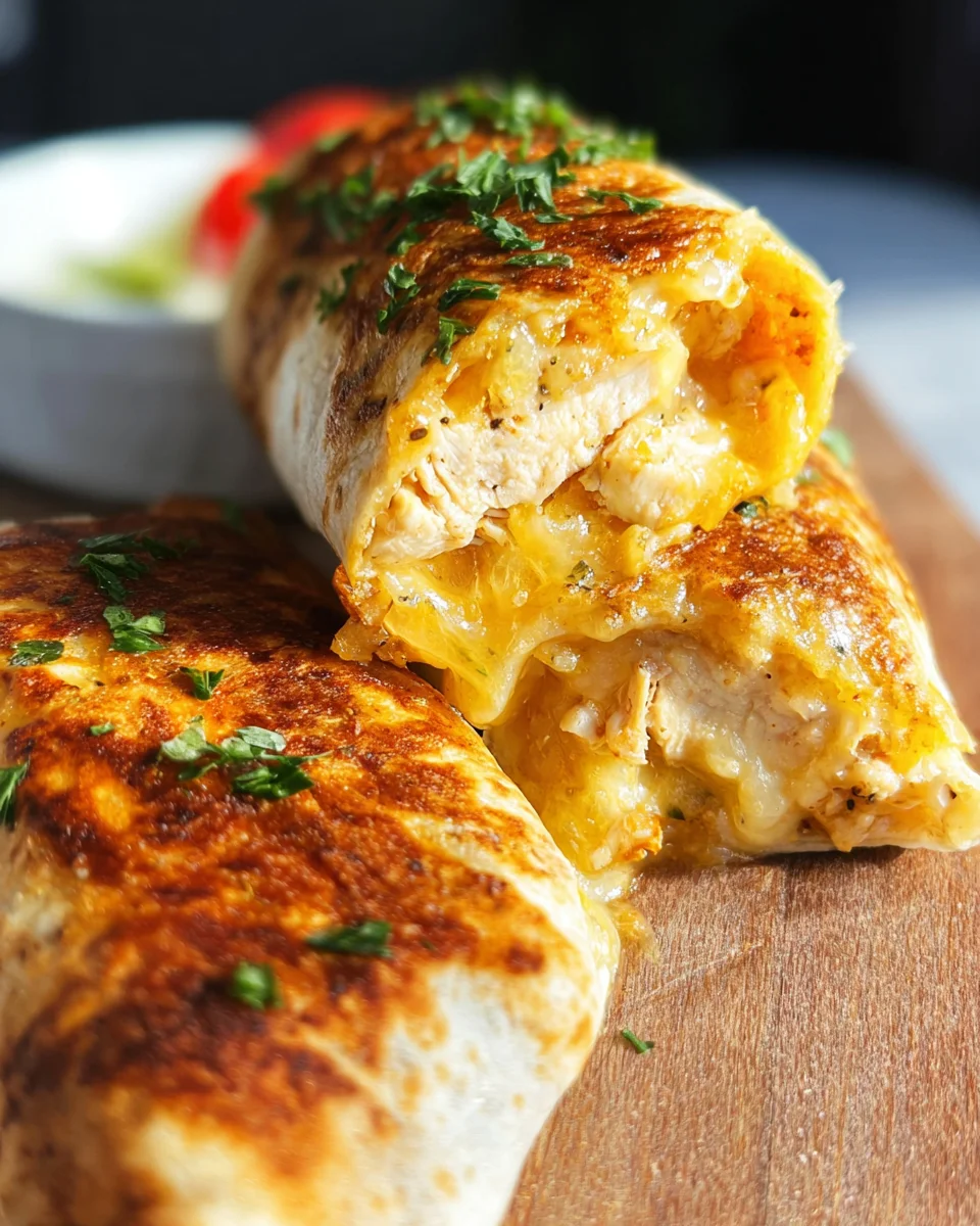 Cheesy Garlic Chicken Wraps 18 Cheesy