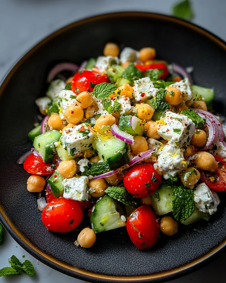 Cottage Cheese and Chickpeas Salad