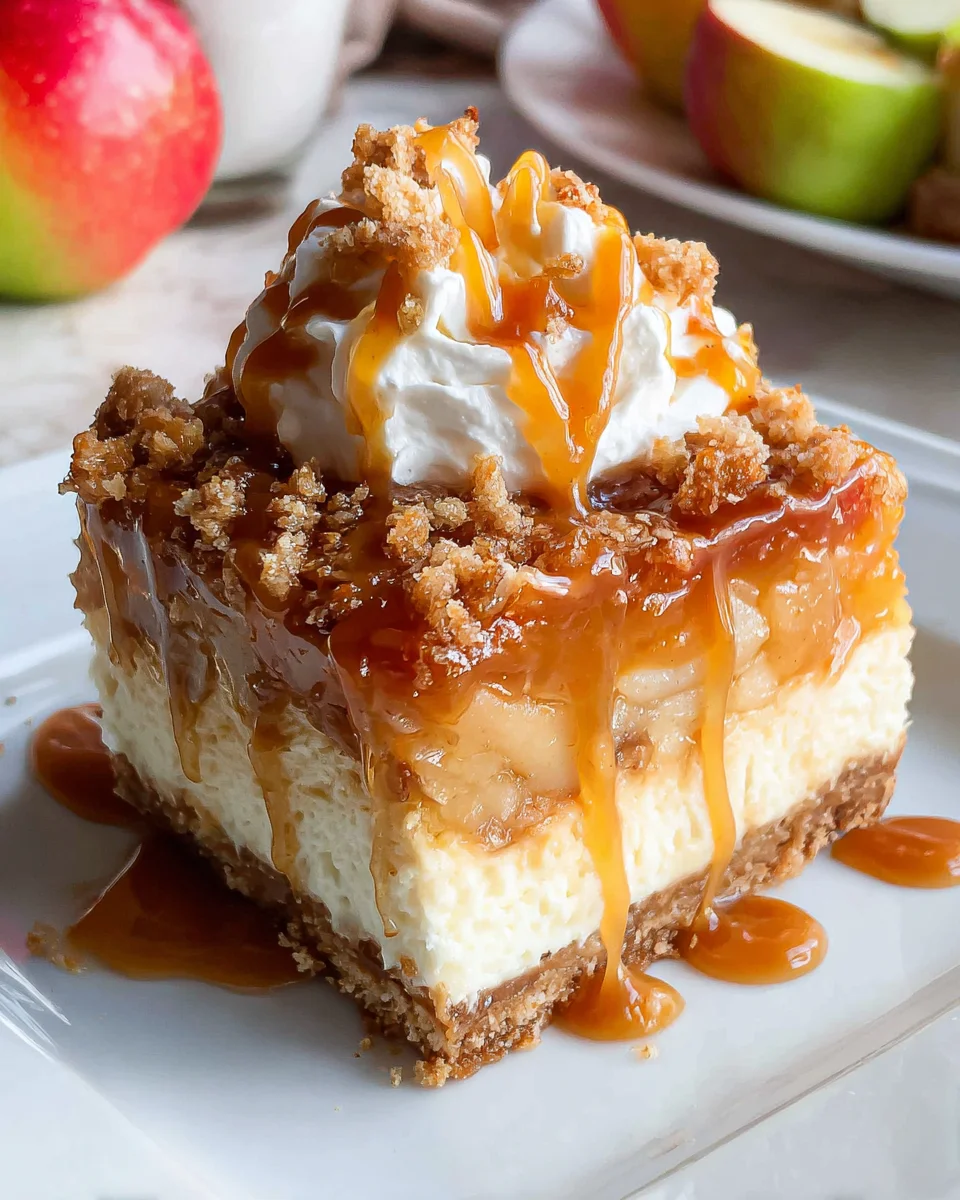 Easy Caramel Apple Cheesecake Bars