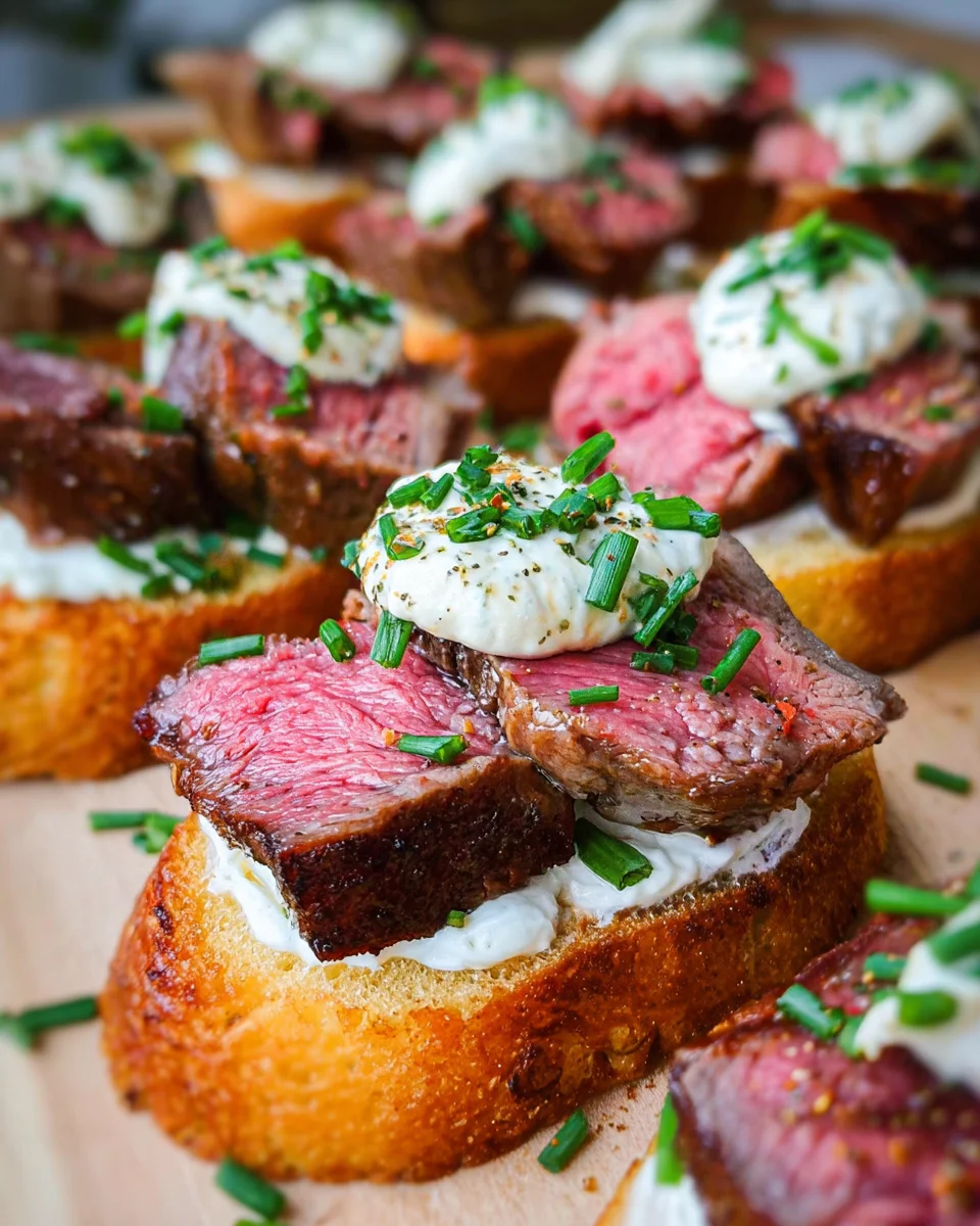 Easy Steak Crostini (with Horseradish Sauce)