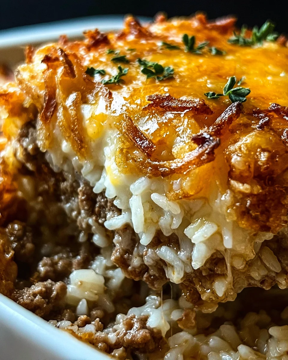 French Onion Ground Beef and Rice Casserole 23 French
