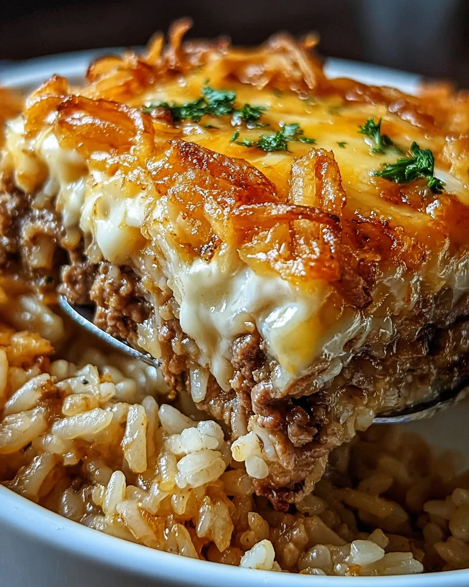 French Onion Ground Beef and Rice Casserole 24 French