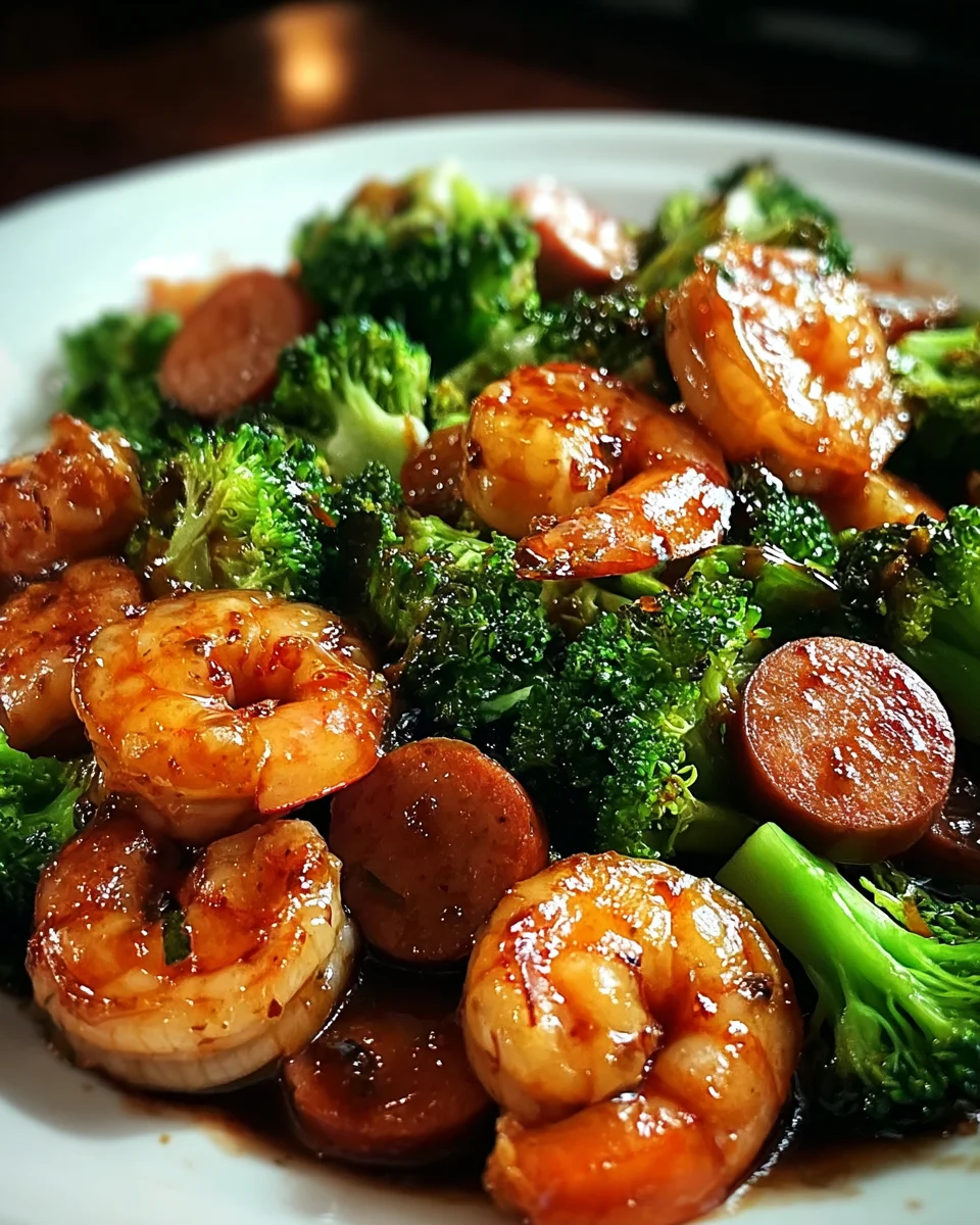 Honey Garlic Shrimp, Sausage, and Broccoli 18 Honey