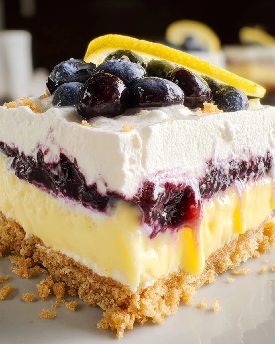 No Bake Lemon Blueberry Dessert