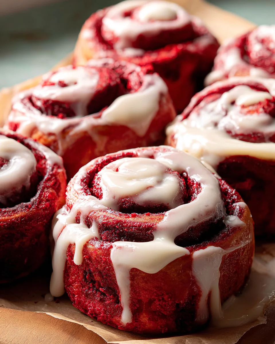 Red Velvet Cinnamon Rolls 34 Red