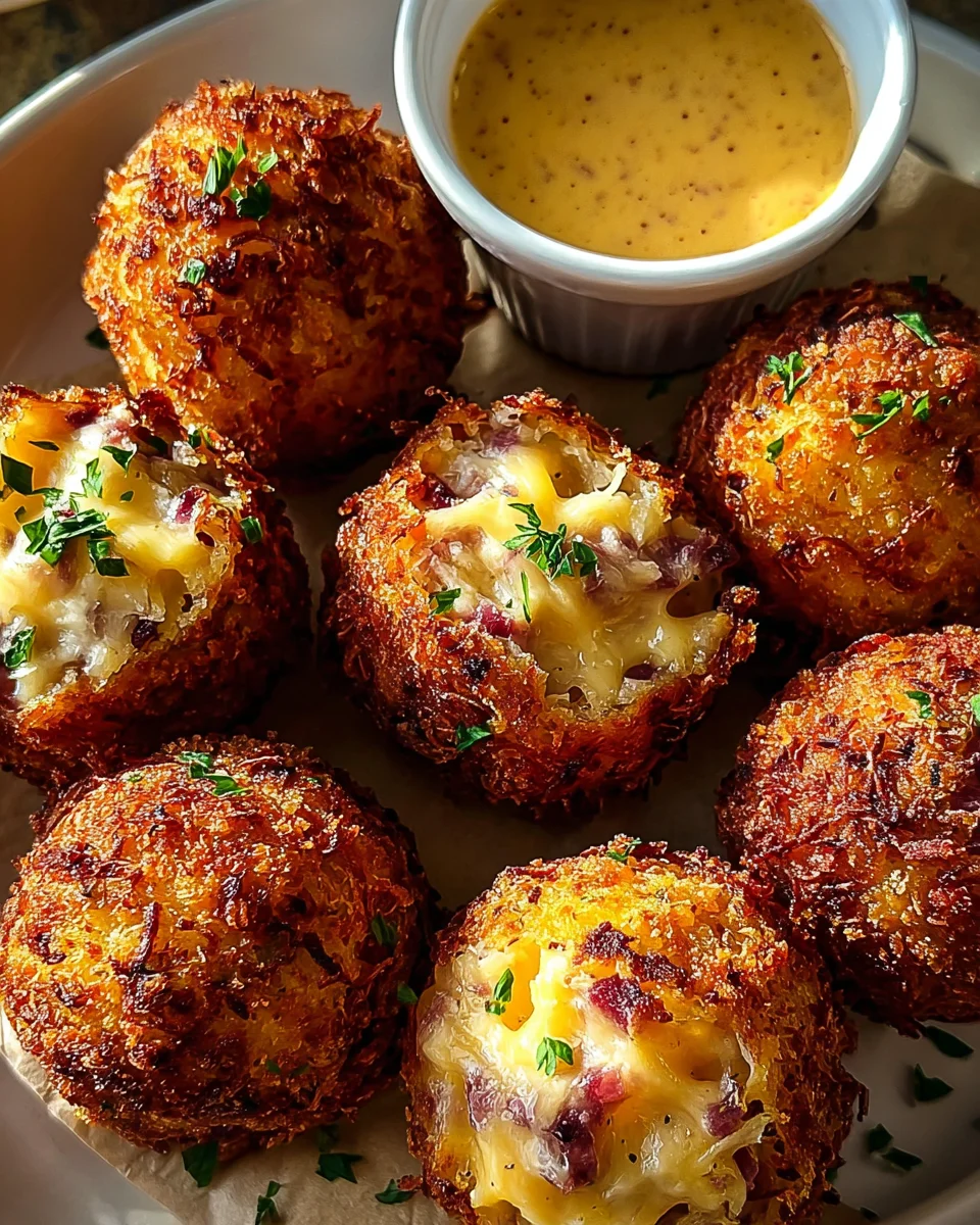 Reuben Balls with Spicy Thousand Island Dipping Sauce