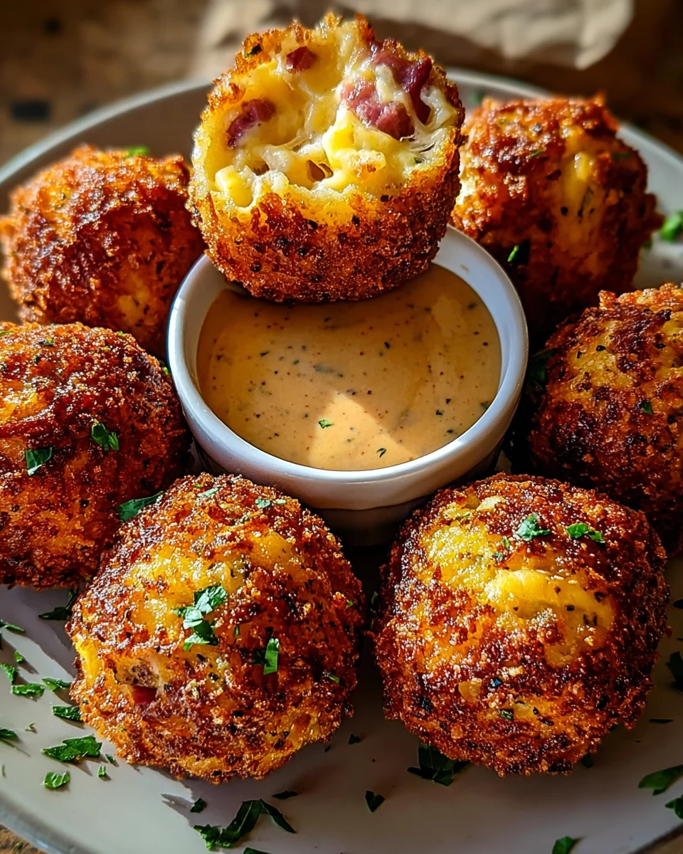 Reuben Balls with Spicy Thousand Island Dipping Sauce 25 Reuben