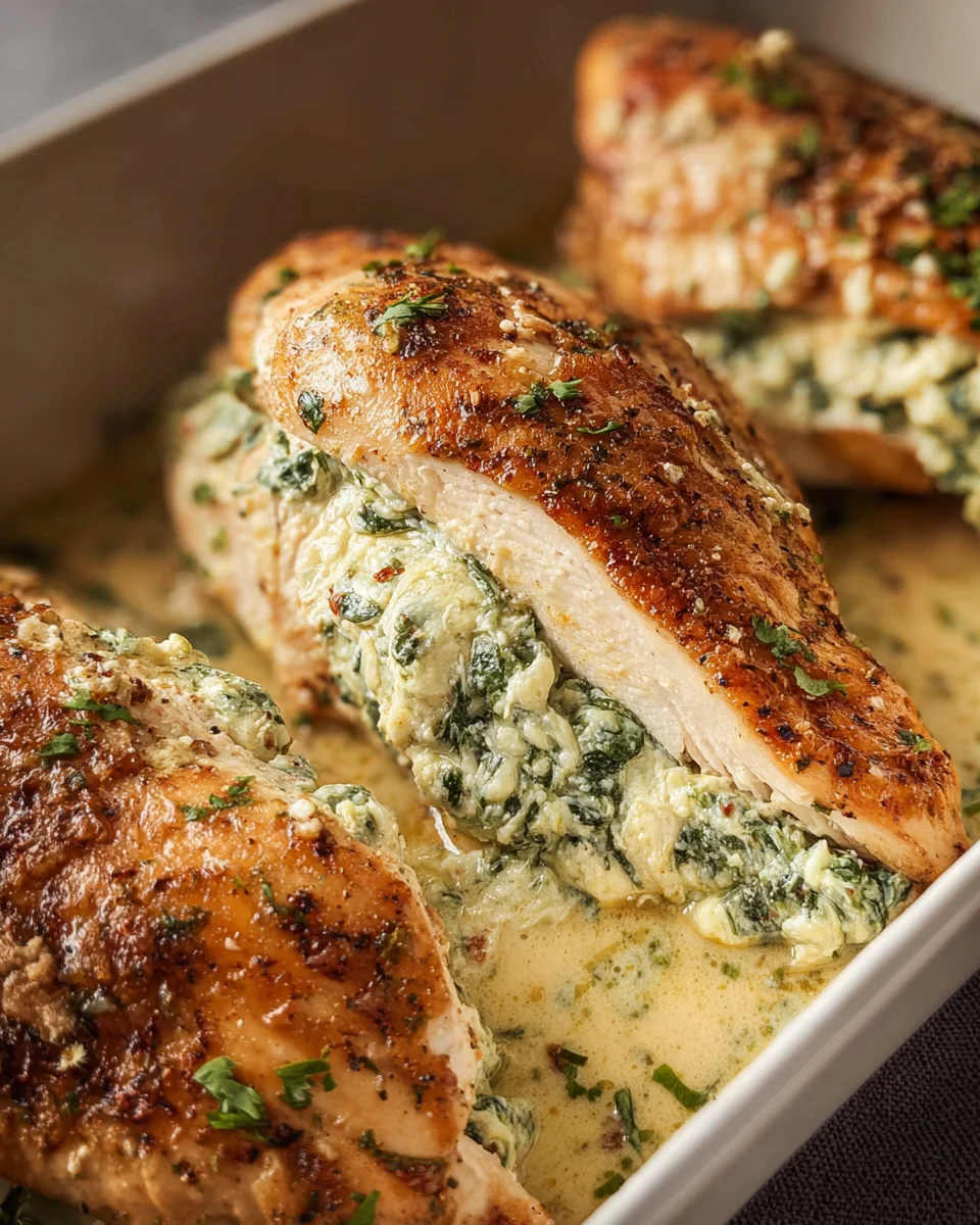 Spinach Stuffed Chicken Fillets