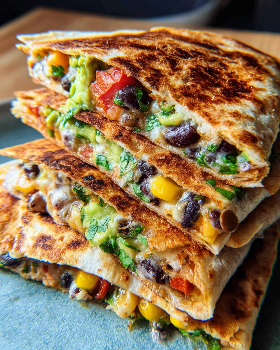 Vegan Quesadillas with Black Beans and Avocado