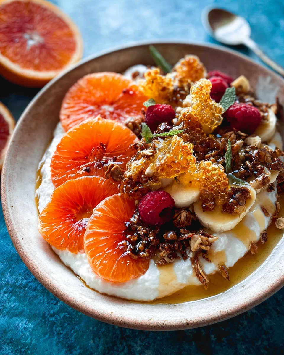 Winter Citrus Ricotta Breakfast Bowl with Honeycomb