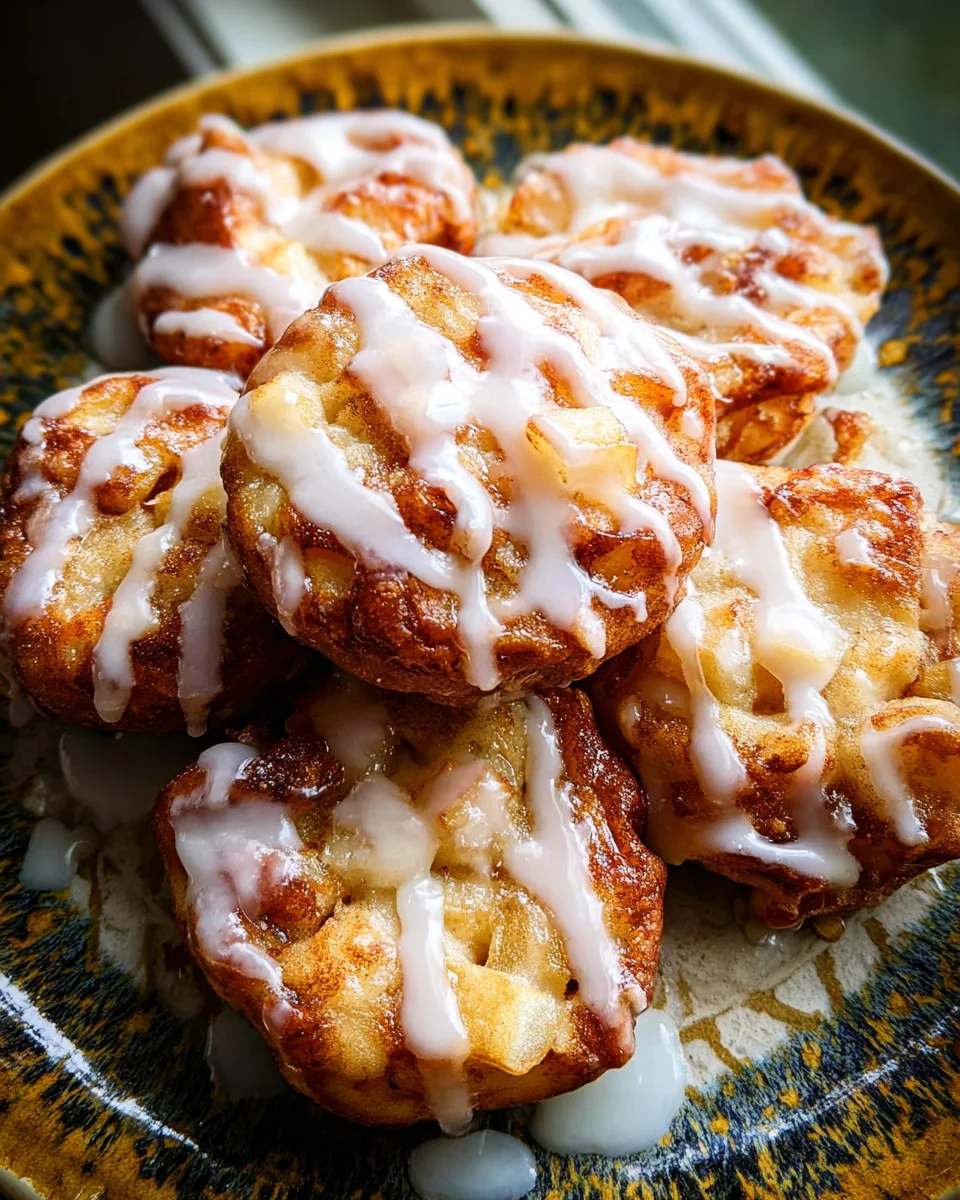 Baked Apple Fritters with Glaze