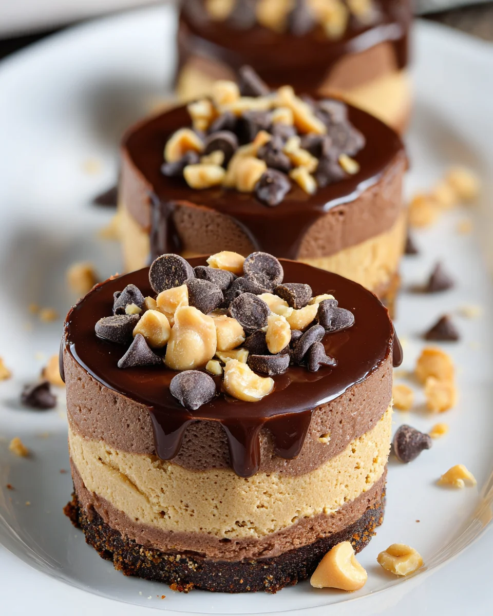 Chocolate Peanut Butter Mini Cheesecakes 22 Chocolate