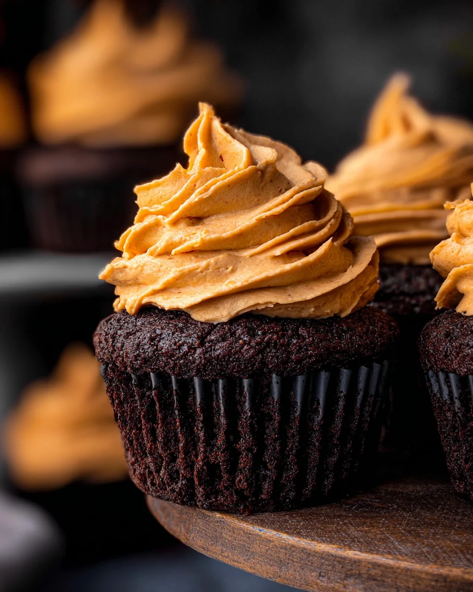 Chocolate Pumpkin Cupcakes 31 Chocolate