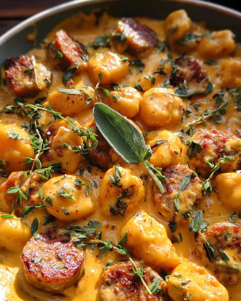 Creamy Butternut Squash Gnocchi with Sausage, Thyme, and Sage 20 Creamy