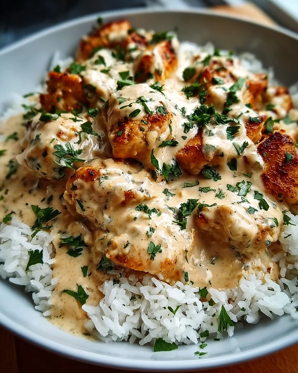 Creamy Smothered Chicken and Rice 28 Creamy Smothered Chicken and Rice