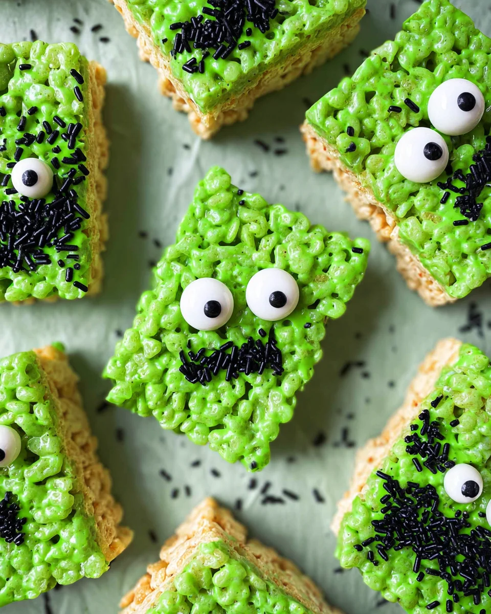 Frankenstein Halloween Rice Krispie Treats 19 Frankenstein