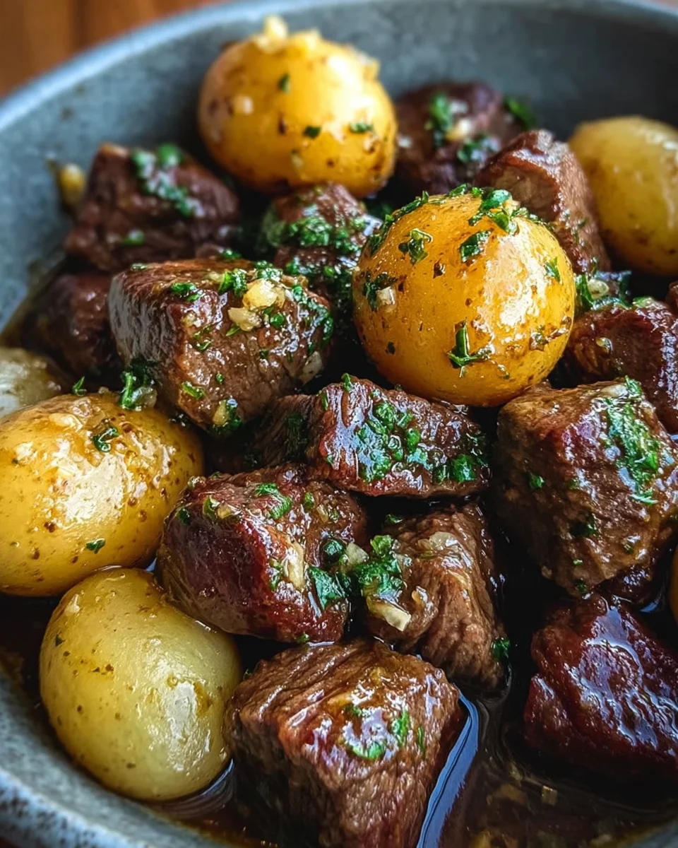 Garlic Butter Beef Bites with Potatoes 19 Garlic