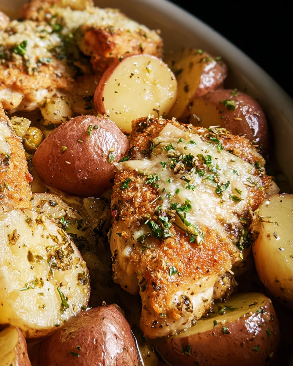 Garlic Parmesan Crockpot Chicken and Potatoes 20 Garlic