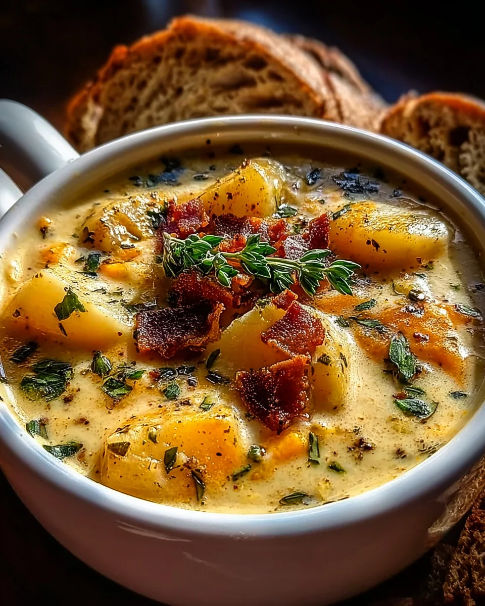 Hearty Cheddar Garlic Herb Potato Soup Recipe 22 Hearty