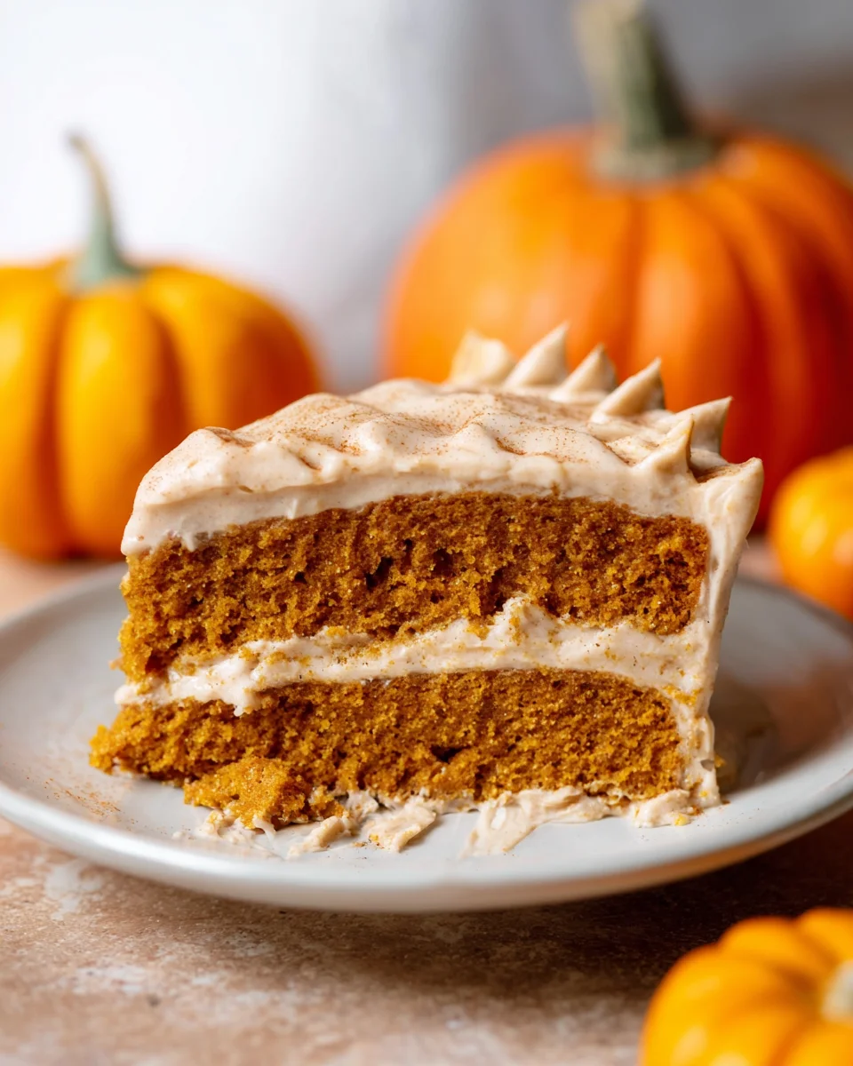 Pumpkin Cake with Cinnamon Cream Cheese Frosting