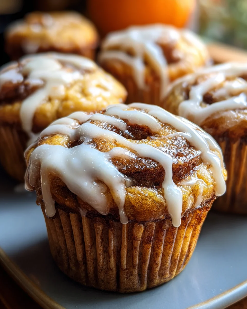 Pumpkin Cinnamon Roll Muffins