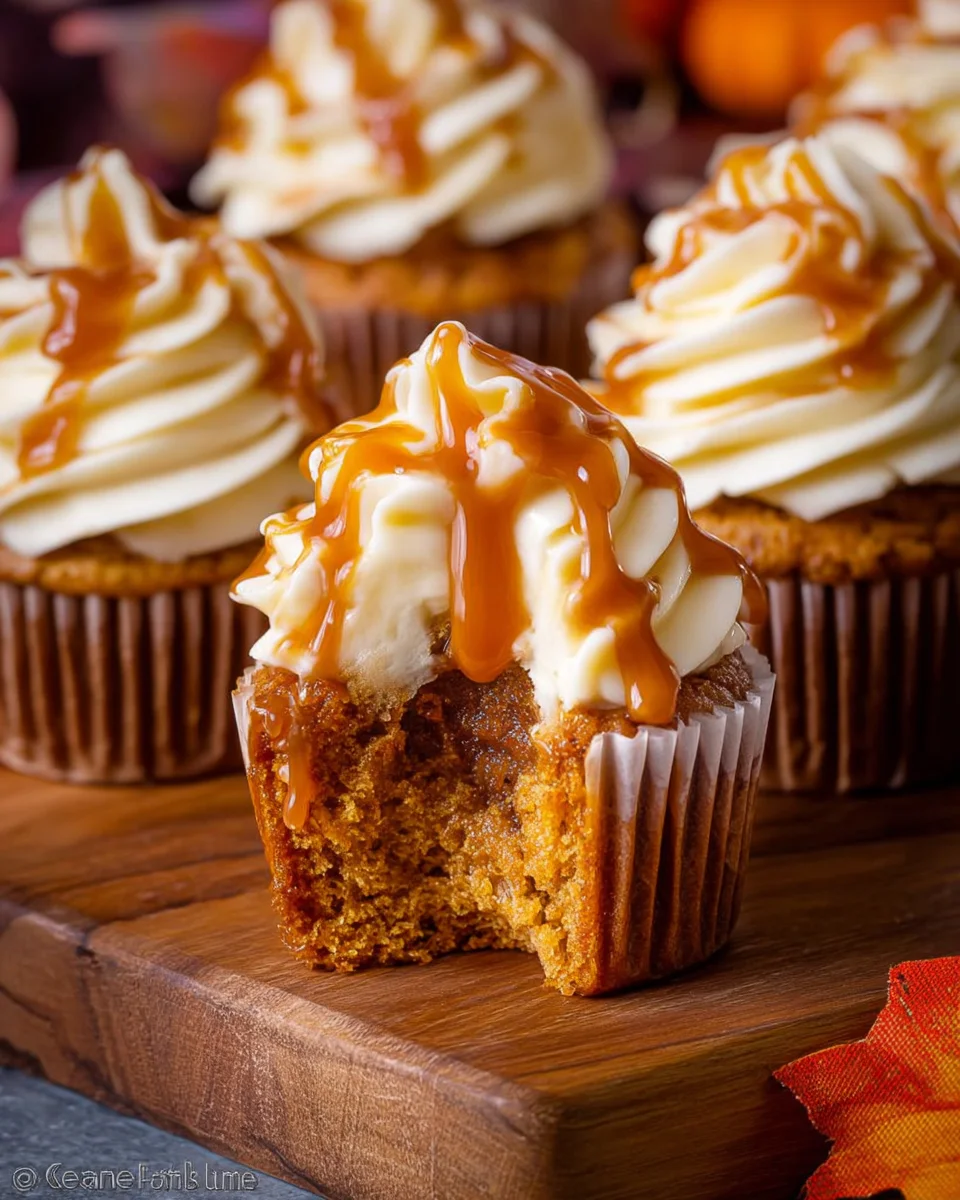 Pumpkin Cupcakes with Salted Caramel Cream Cheese Frosting 20 Pumpkin Cupcakes with Salted Caramel Cream Cheese Frosting
