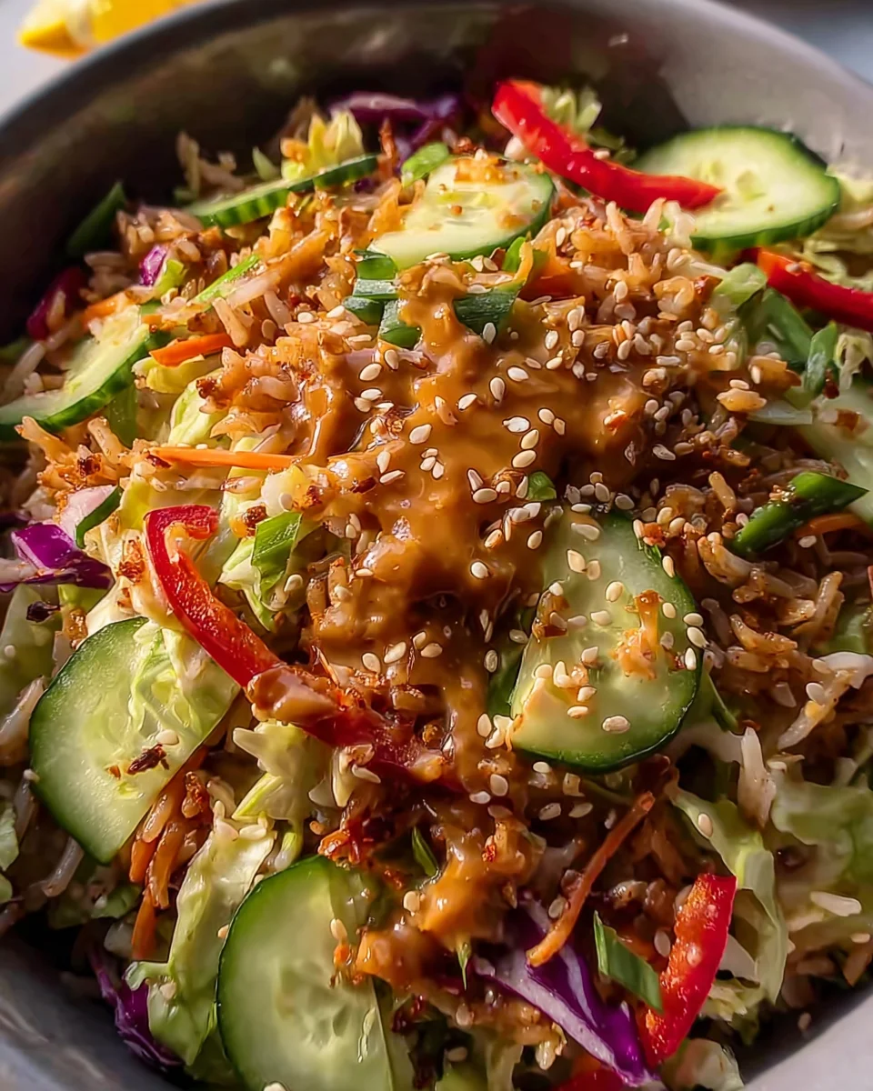 Quick Crispy Rice Salad with Peanut Sesame Dressing 27 Quick Crispy Rice Salad with Peanut Sesame Dressing