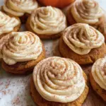Soft Pumpkin Cookies with Cinnamon Frosting