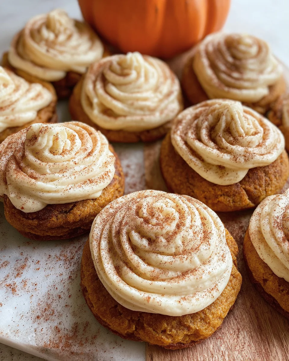 Soft Pumpkin Cookies with Cinnamon Frosting