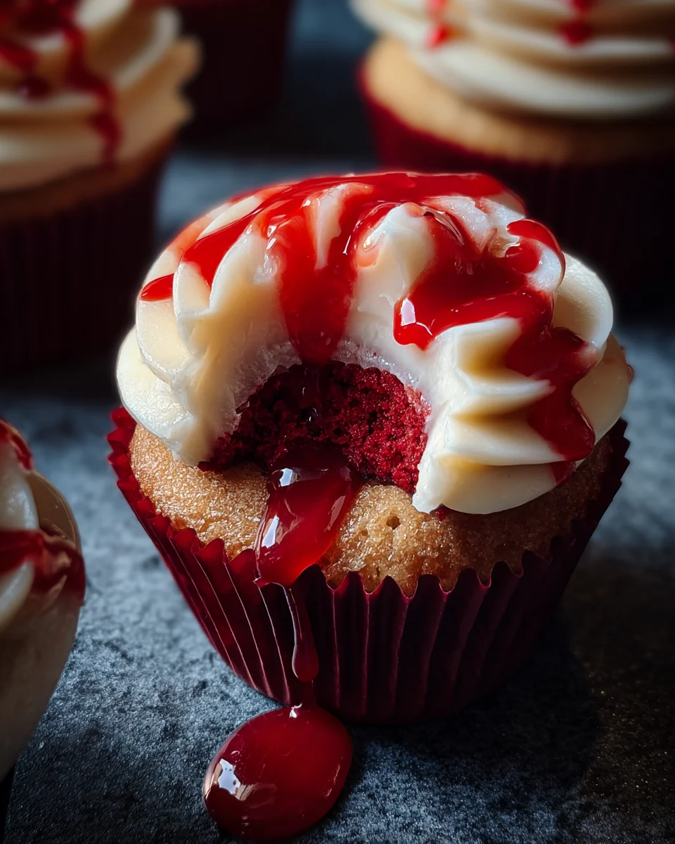 Vampire Bite Halloween Cupcakes