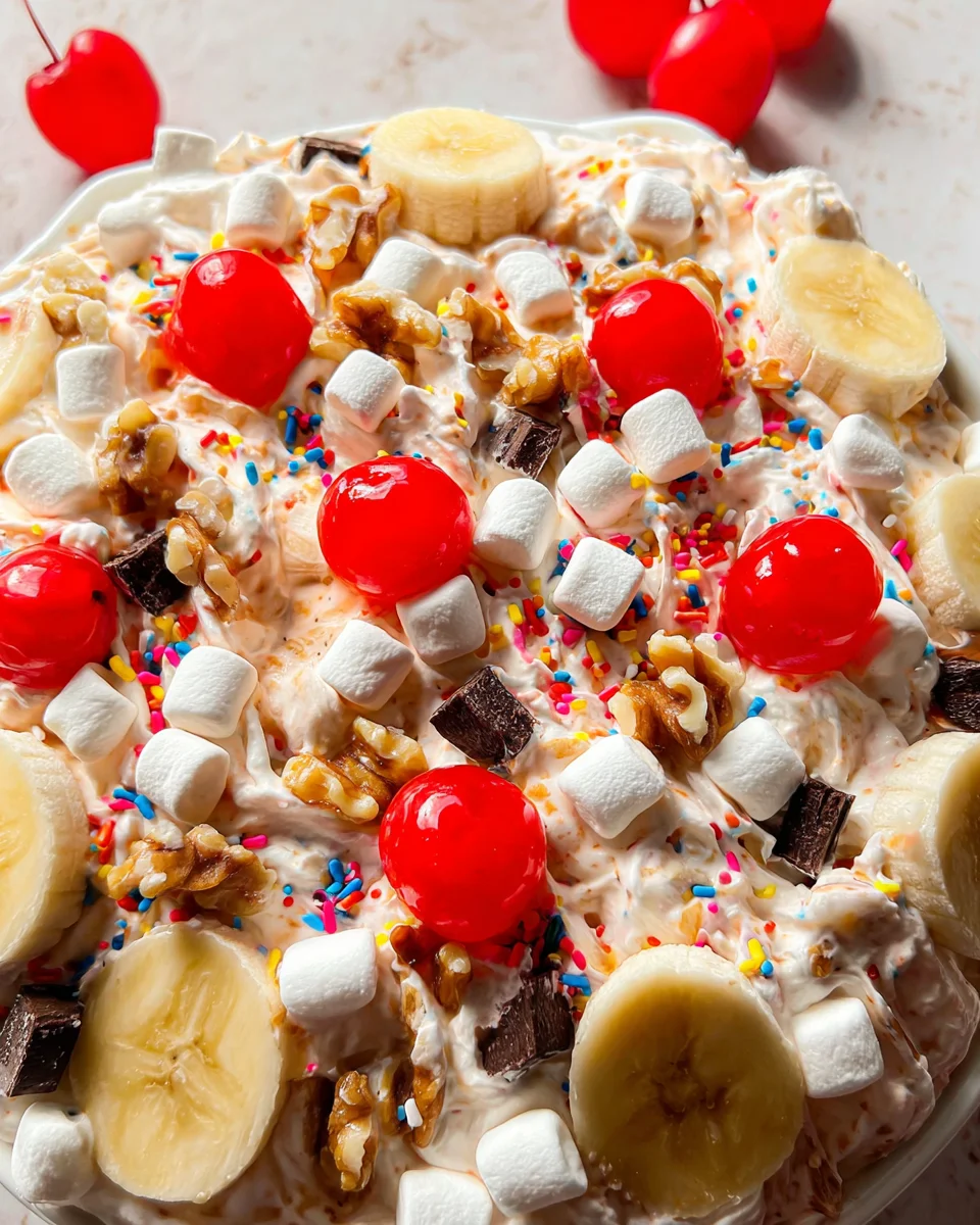 Banana Split Fluff Salad 33 Banana Split Fluff Salad