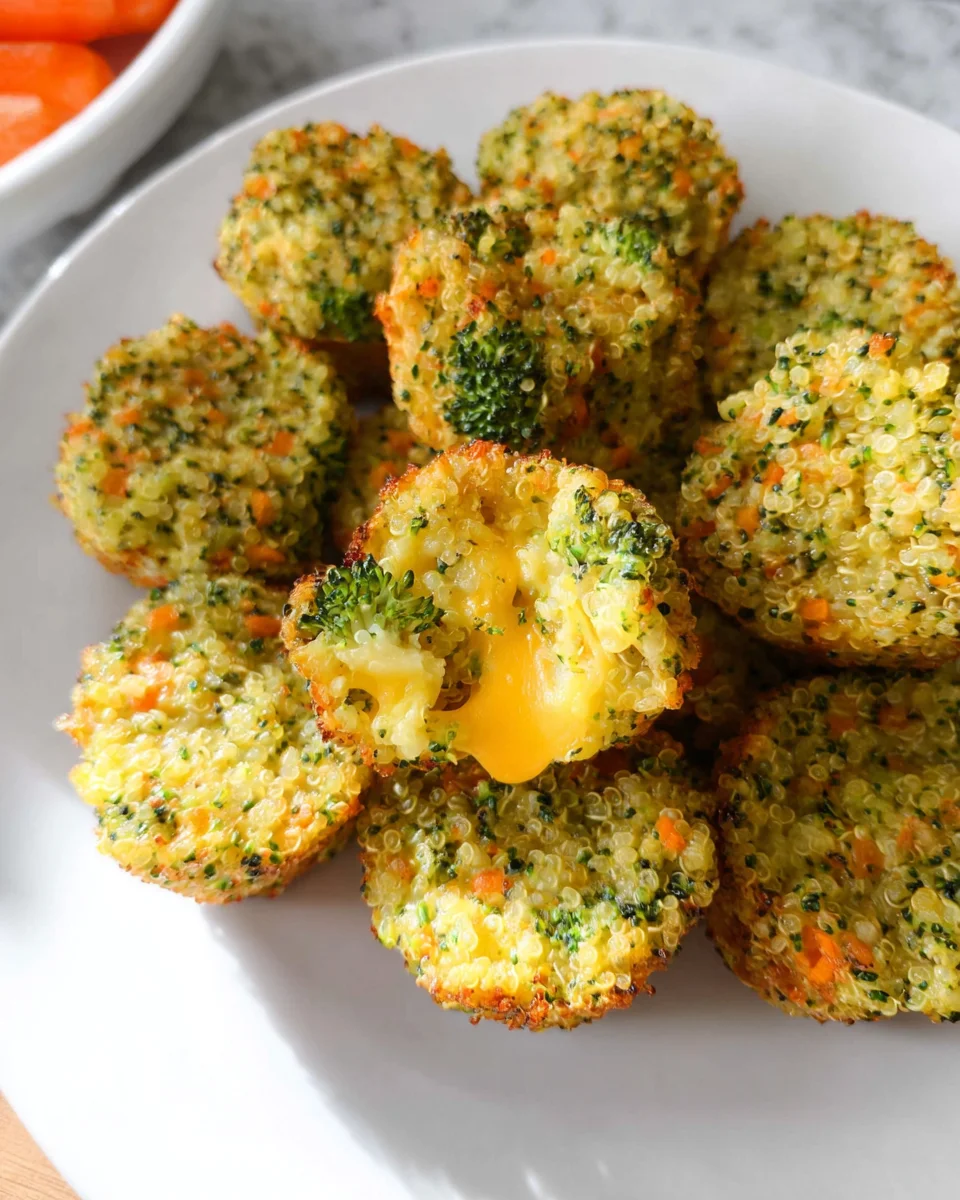 Cheesy Broccoli Quinoa Bites 16 Cheesy