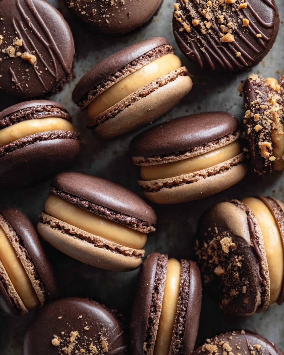 Chocolate Peanut Butter Macarons 22 Chocolate
