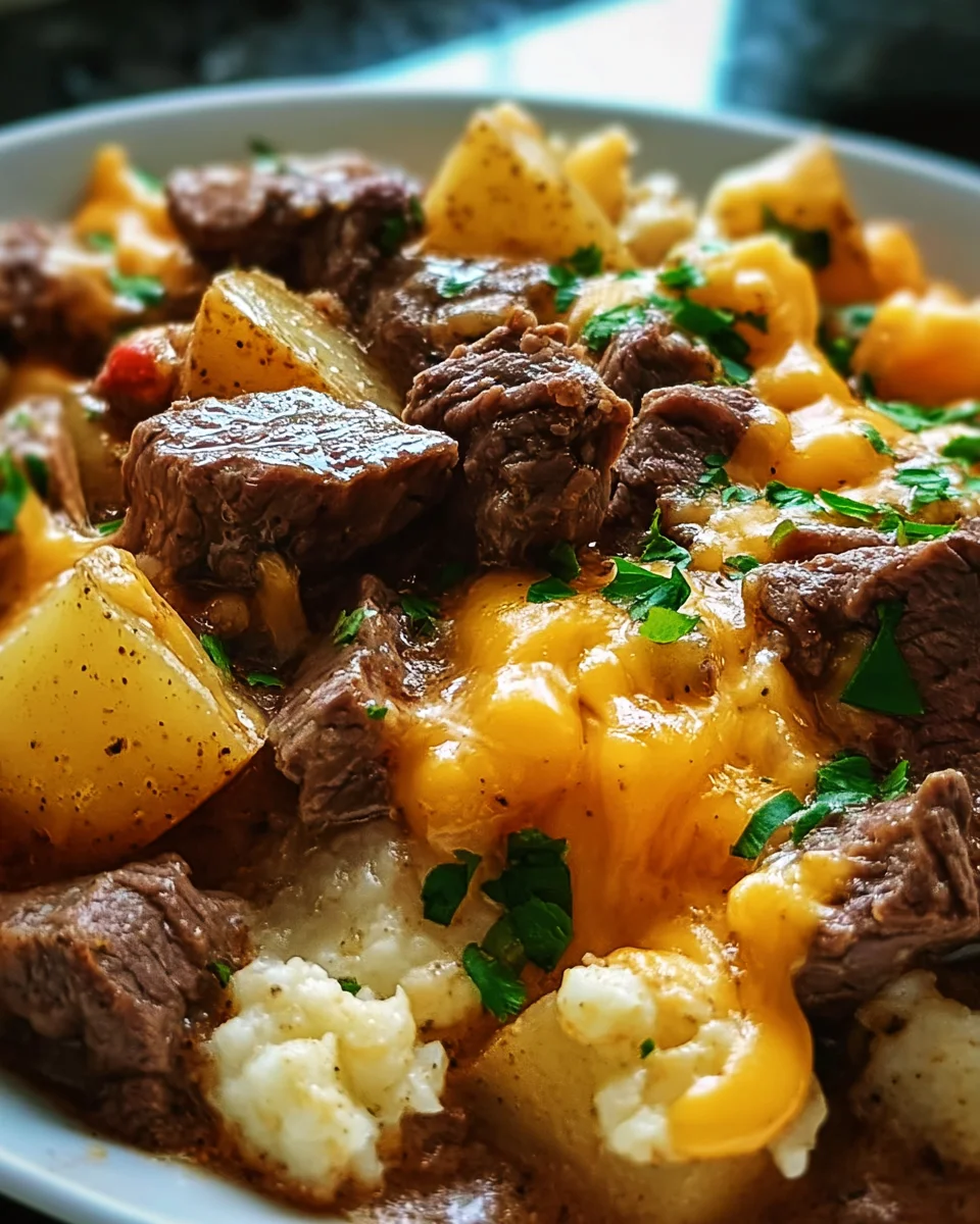 Crockpot Loaded Steak and Potato Bake Recipe 4 Crockpot Loaded Steak and Potato Bake Recipe