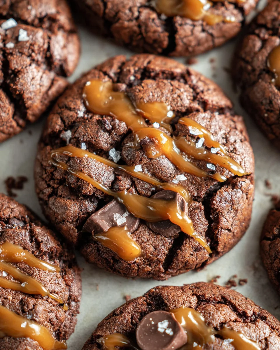 Double Chocolate Salted Caramel Cookies 24 Double Chocolate Salted Caramel Cookies