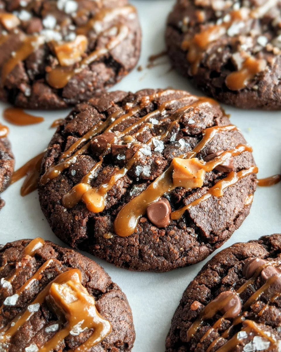 Double Chocolate Salted Caramel Cookies 25 Double