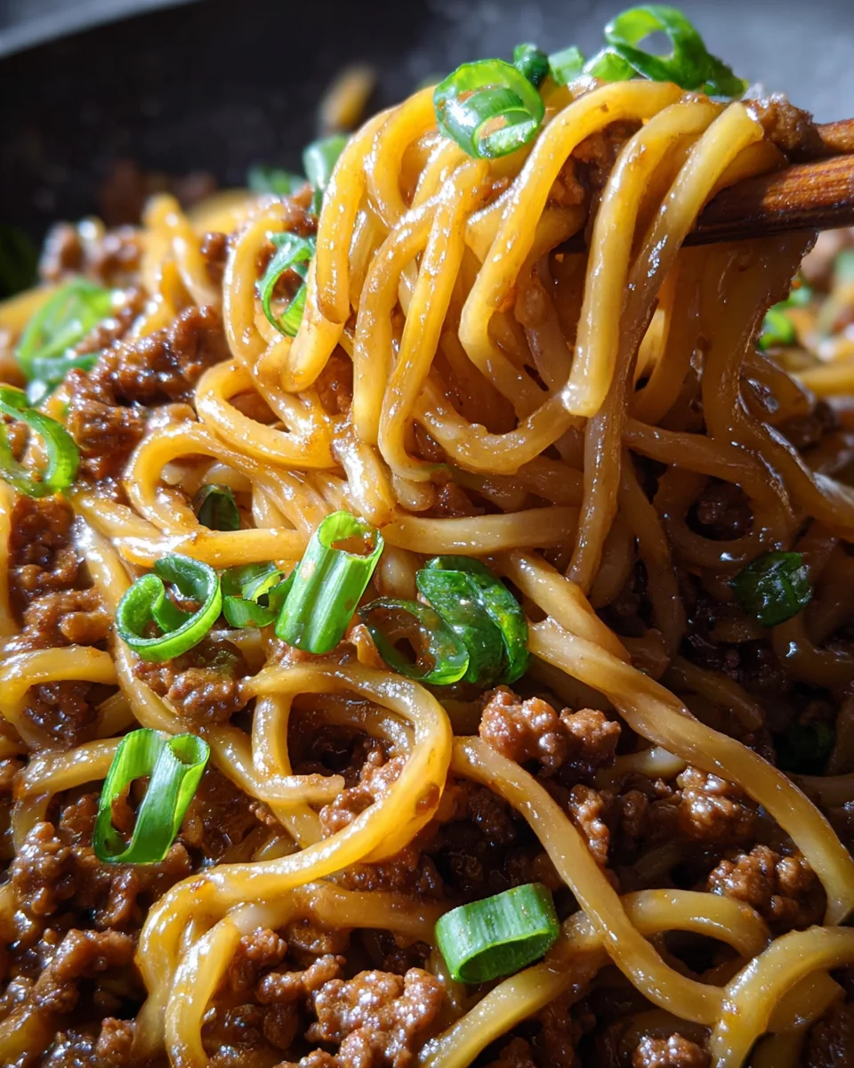 Ground Beef Mongolian Noodles 24 Ground