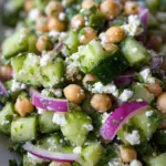 Herby Cucumber Salad with Feta and Chickpeas