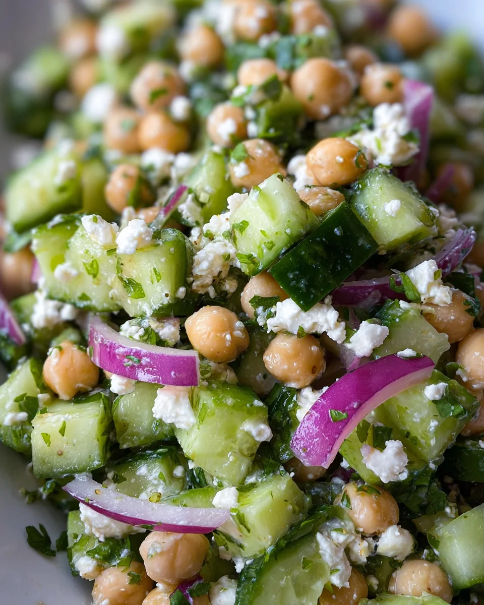 Herby Cucumber Salad with Feta and Chickpeas 23 Herby Cucumber Salad with Feta and Chickpeas
