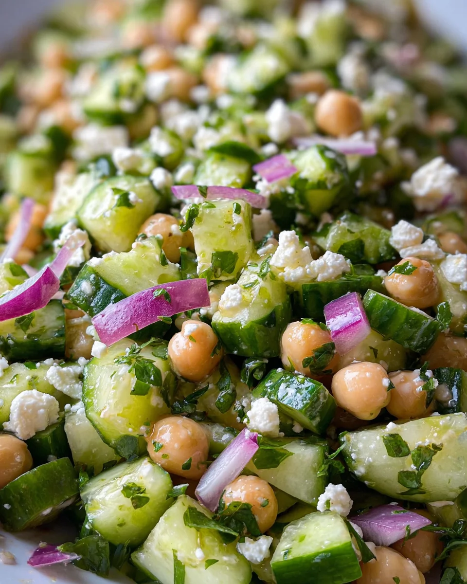 Herby Cucumber Salad with Feta and Chickpeas 21 Herby