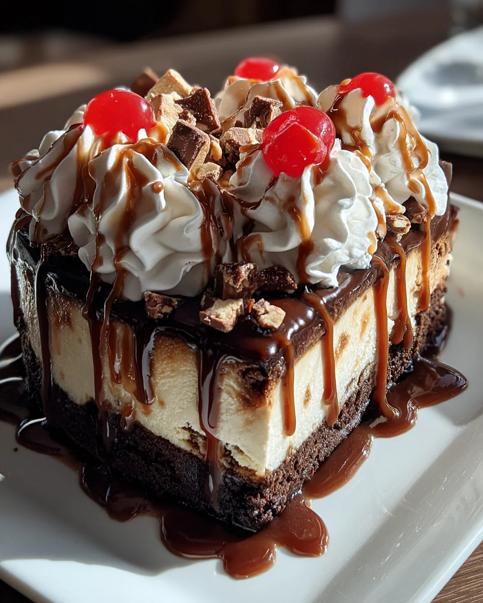 Hot Fudge Sundae Brownie Cheesecake 21 Hot