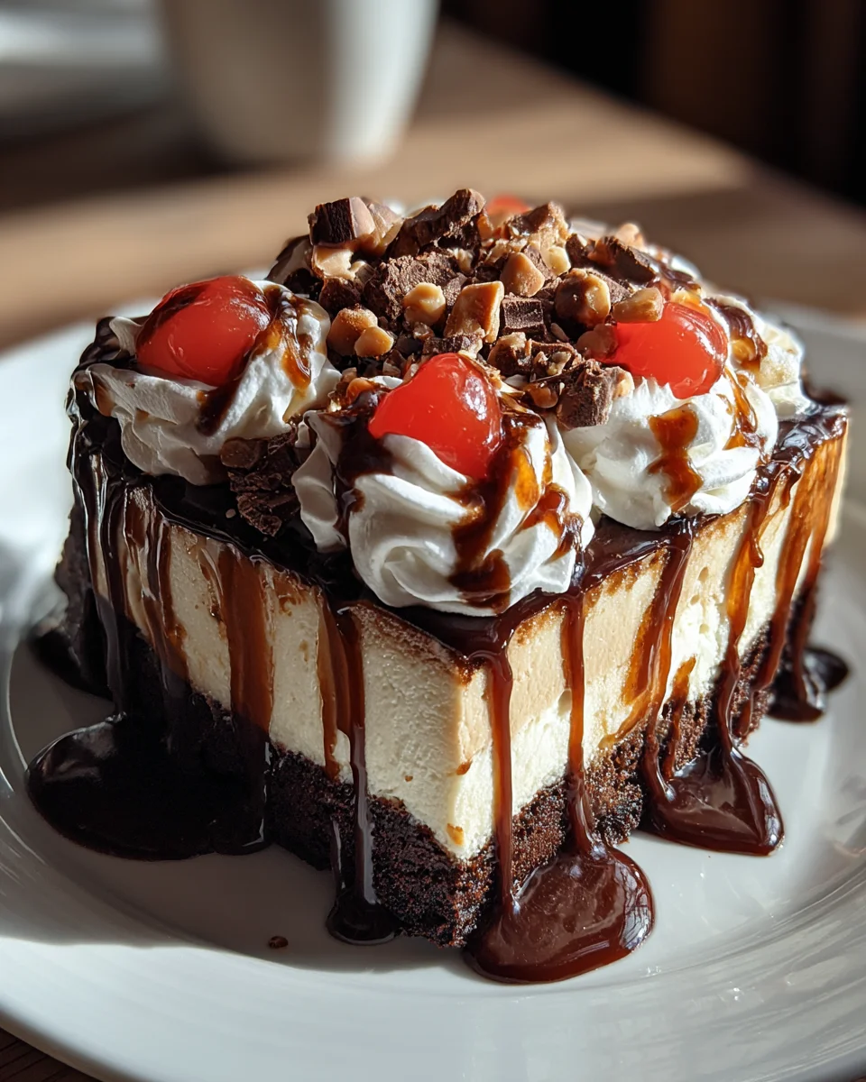 Hot Fudge Sundae Brownie Cheesecake 22 Hot