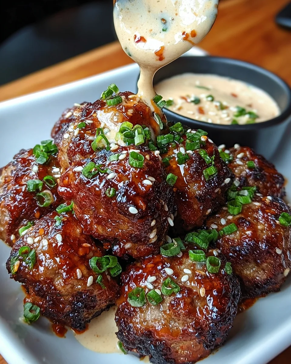 Korean BBQ Meatballs with Spicy Mayo Dip 40 Korean