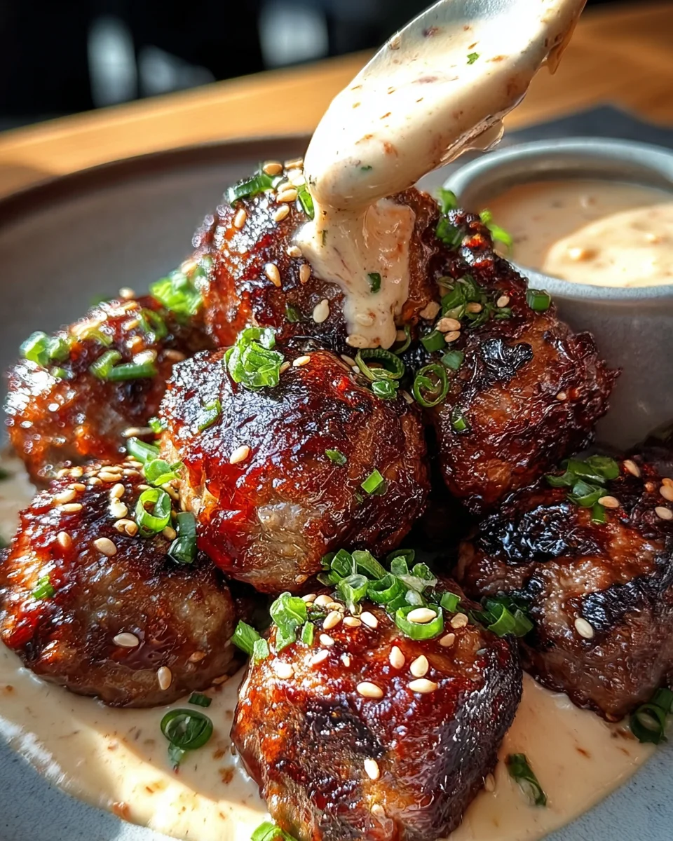 Korean BBQ Meatballs with Spicy Mayo Dip 41 Korean