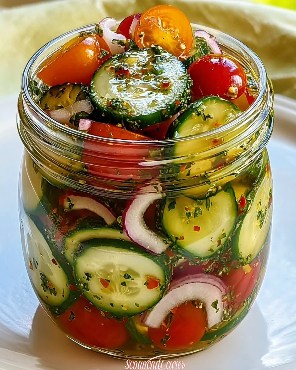 Marinated Cucumbers, Onions, and Tomatoes 19 Marinated